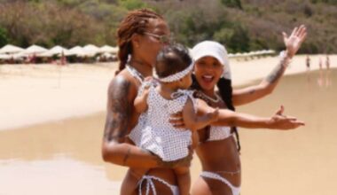 Ludmilla e Brunna Gonçalves trocam beijo em praia de Fernando de Noronha