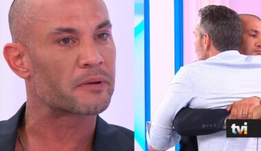 Inconsolável. Pedro Barroso levanta-se durante entrevista e pede abraço a Cláudio Ramos - Dois às 10