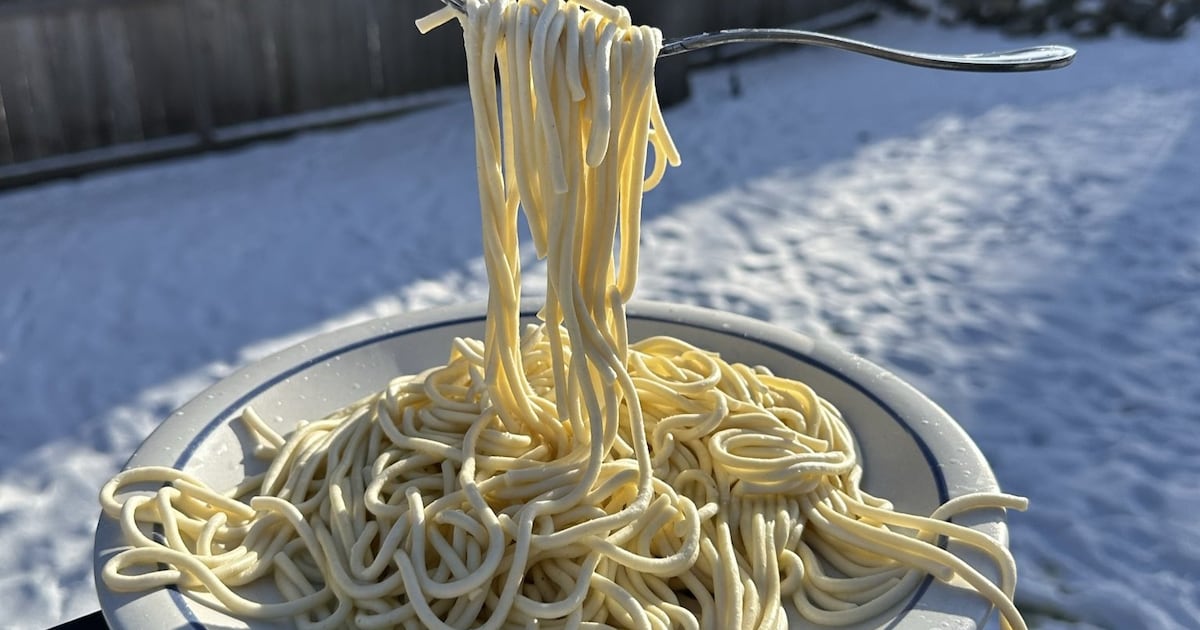 Escultura de gelo? Macarrão fica congelado em meio à nevasca nos EUA – Noticias R7