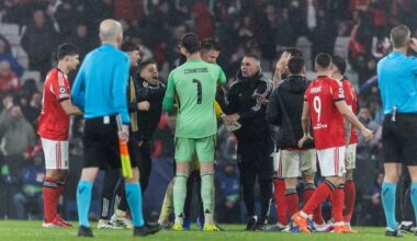 Até Courtois foi dar os parabéns a Trubin (vídeo e fotos)