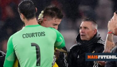 VÍDEO: Courtois «junta-se» aos festejos do Benfica e abraça Trubin