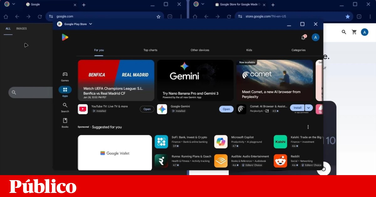 Google descuida-se e revela imagens do Aluminium OS, o novo Android para PC | Computadores