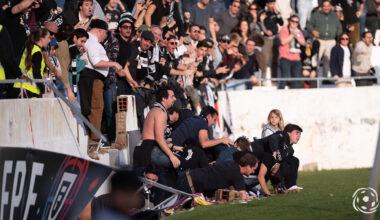Queda de muro no Atlético x Académica da Liga 3 provoca pânico