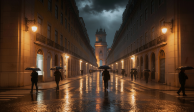 Dia de chuva em Portugal. Crédito: Freepik AI