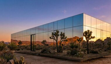 Coberta por espelhos para desaparecer na paisagem, esta "casa invisível" no deserto esconde uma piscina interna de 30 metros