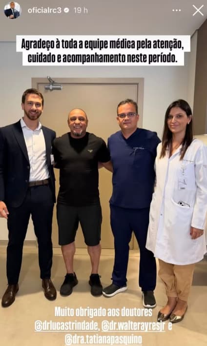 Roberto Carlos recebeu alta após cirurgia de emergência (Foto: Reprodução)