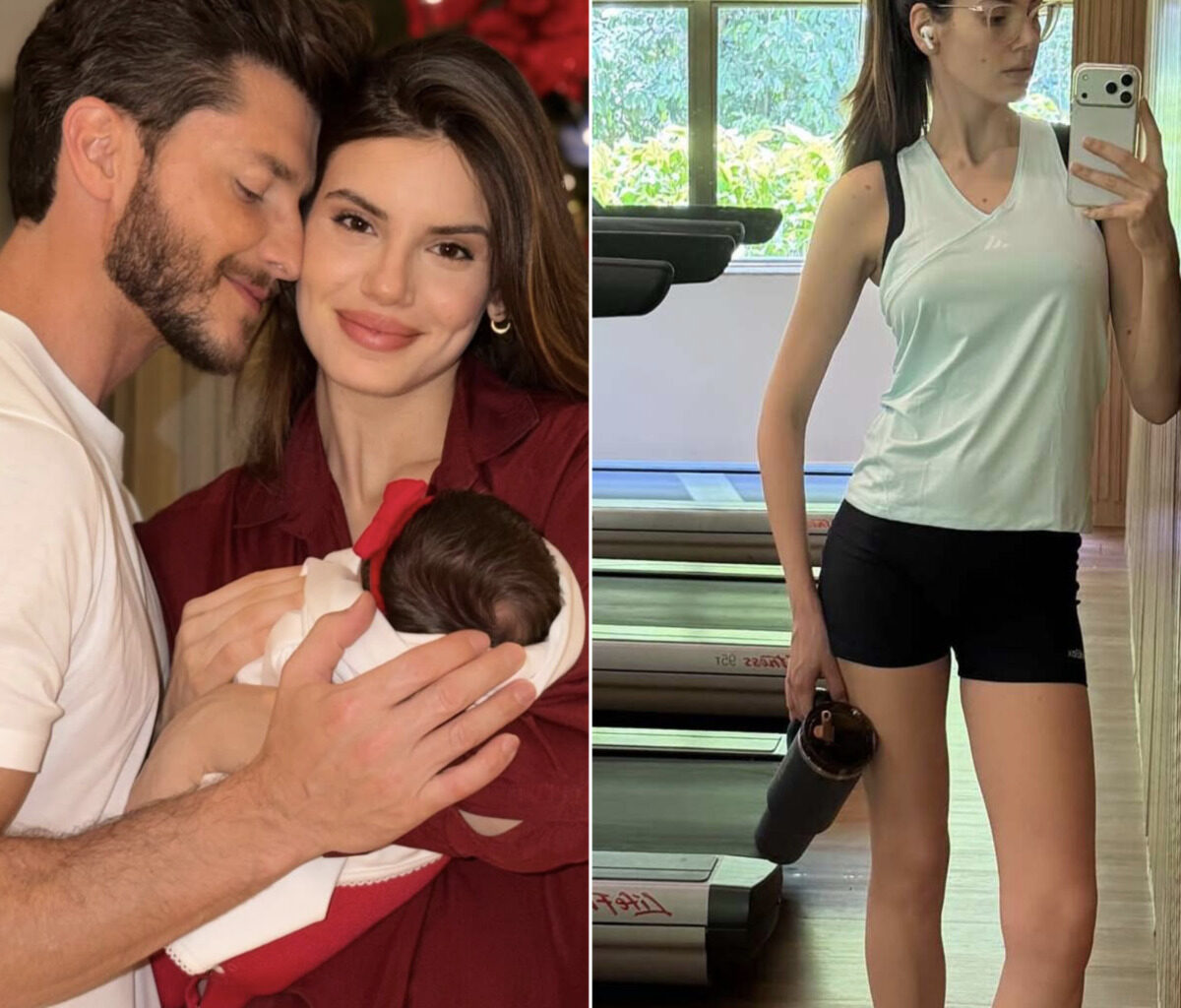 Camila Queiroz volta aos treinos após nascimento da filha Clara: ‘Mamãe voltou’