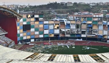 Depressão Kristin destrói partes dos Estádio do UD Leiria e Oriental: Vê as imagens