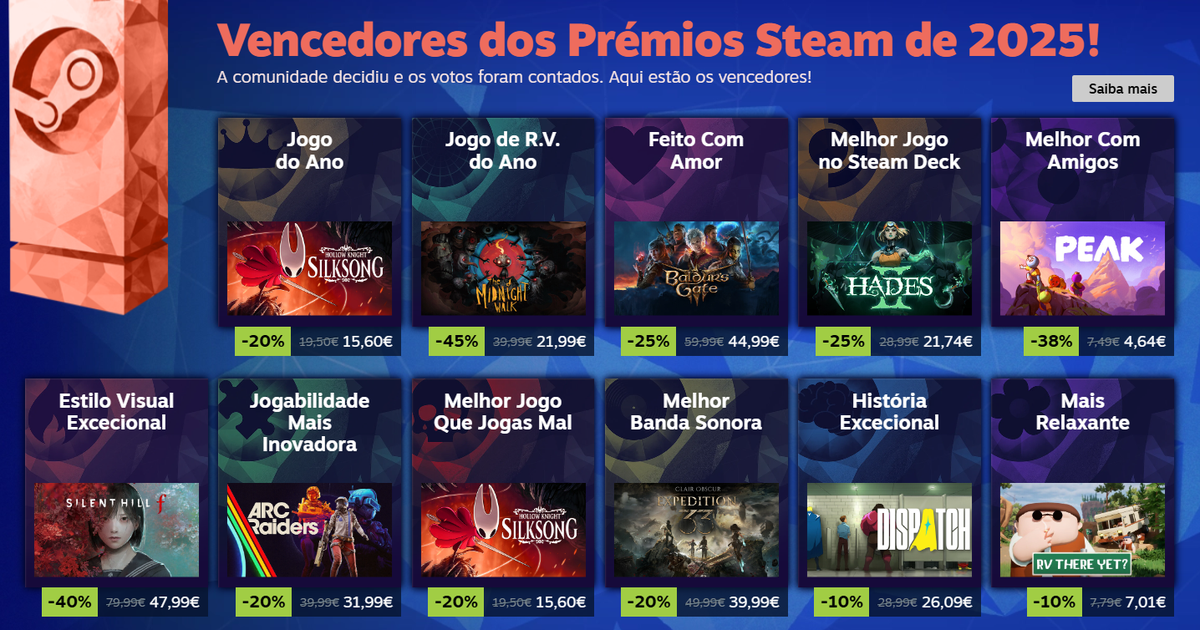 Hollow Knight: Silksong é o GOTY 2025 dos utilizadores do Steam