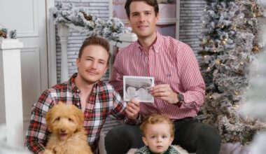 Yannick Strickler, filho de René Strickler, ao lado do marido e do filho - Foto: Reprodução/Instagram