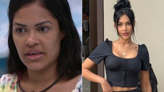 Flayslane, a Flay, do 'BBB 20', fez rinoplastia, bichectomia, lipoaspiração LAD, harmonização facial e implante de silicone nos seios — Foto: Reprodução/TV Globo e Reprodução/Instagram