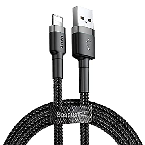 Cabo de carregamento e cabo de transferência de dados da série Baseus Cafule, USB-A e Lightning 1.5 A, 2 Meter, cinza - preto