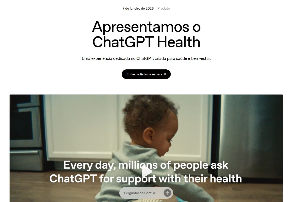 OpenAI lança ChatGPT Health, para responder sobre saúde, e promete manter dados privados - G1