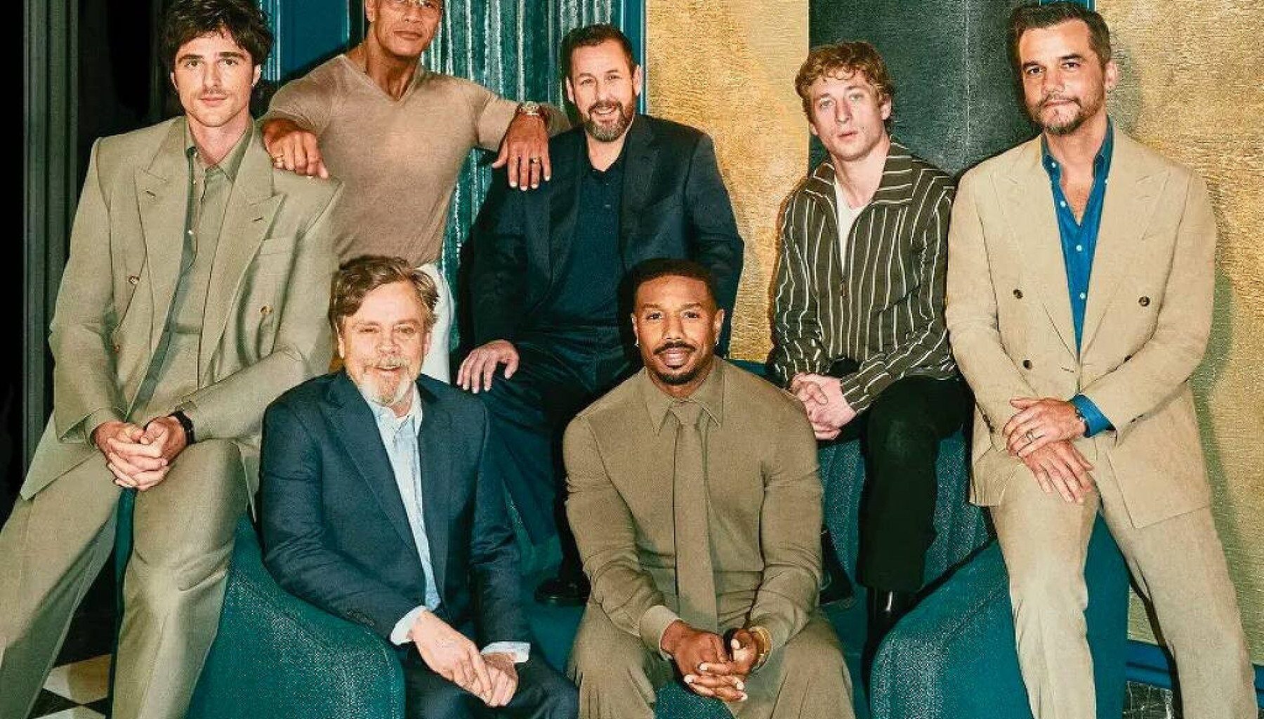 Jacob Elordi, Mark Hamill, Dwayne Johnson, Adam Sandler, Michael B. Jordan, Jeremy Allen White e Wagner Moura na capa da The Hollywood Reporter