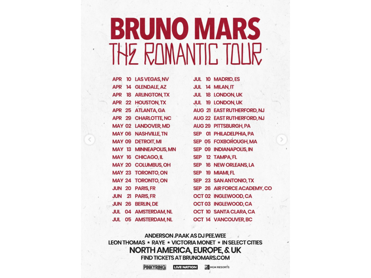 Reprodução Instagram Bruno Mars 