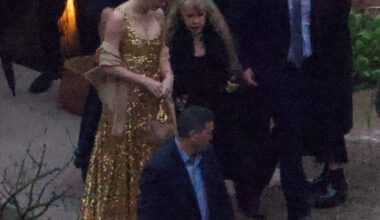 Taylor Swift brilha em vestido dourado no casamento de Este Haim na virada do ano