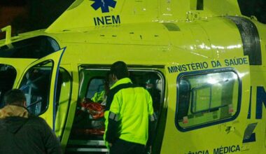 Helicóptero acionado para acidente na A1 junto a Santarém