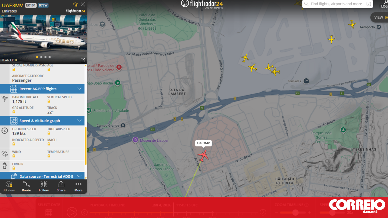 Avião da Emirates evita colisão na pista do aeroporto de Lisboa - Portugal