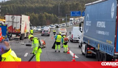 Despiste e choque em cadeia leva ao corte do trânsito na A41 em Santo Tirso - Portugal