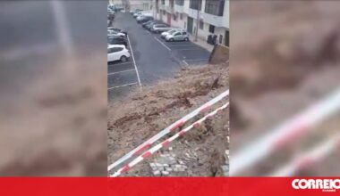 Desabamento parcial de rua danifica prédio em Sintra - Sociedade