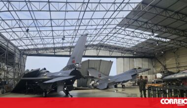 São pelo menos quatro os F16 atingidos pela tempestade. Danos de milhões na base de Monte Real - Portugal