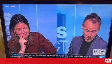 Momento em que Cardeal Américo Aguiar se assusta com festejos do golo do Benfica no NOW chega a televisão francesa - Vídeos