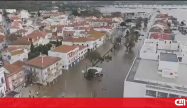 Imagens impressionantes captadas por drone mostram os efeitos do mau tempo em Alcácer do Sal - Vídeos