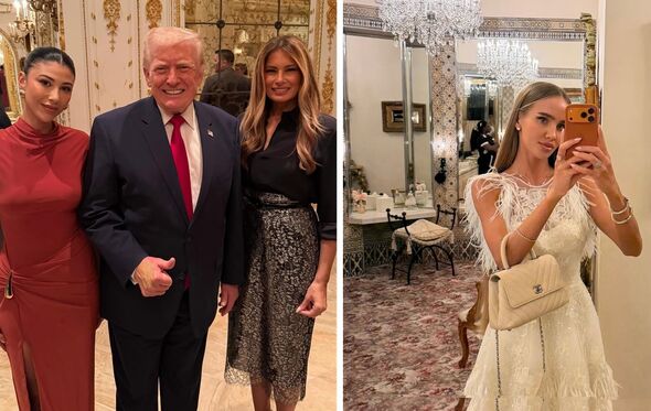 Abla Sofy e Valeria Sokolova em diferentes festas de Mar-a-Lago