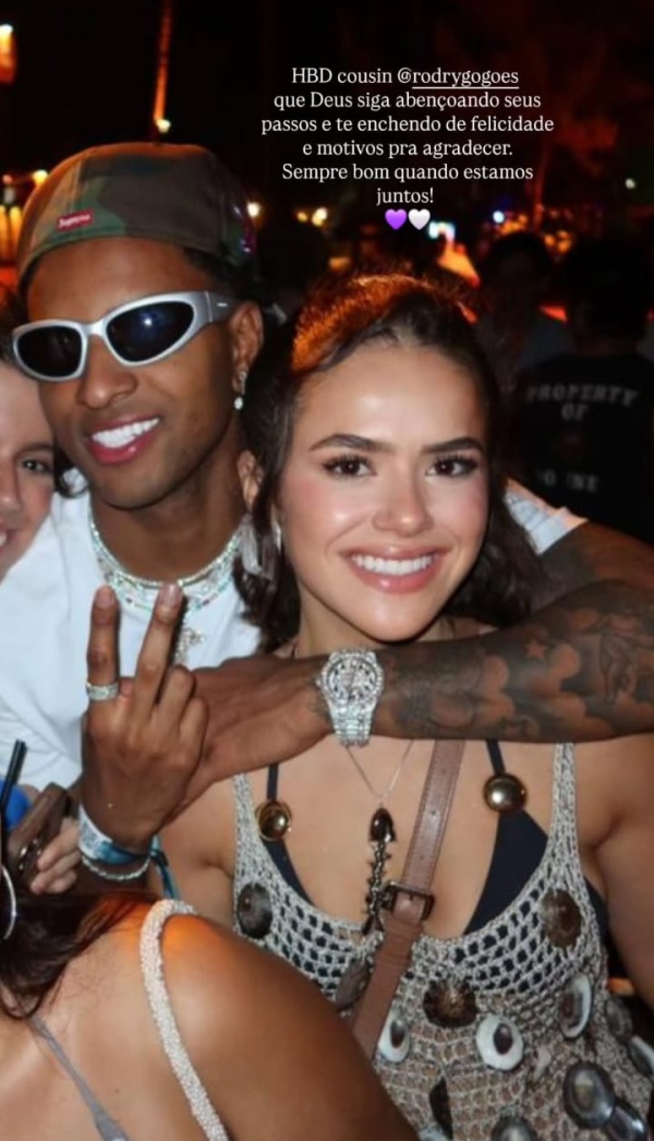 Maisa presta homenagem no aniversário de Rodrygo