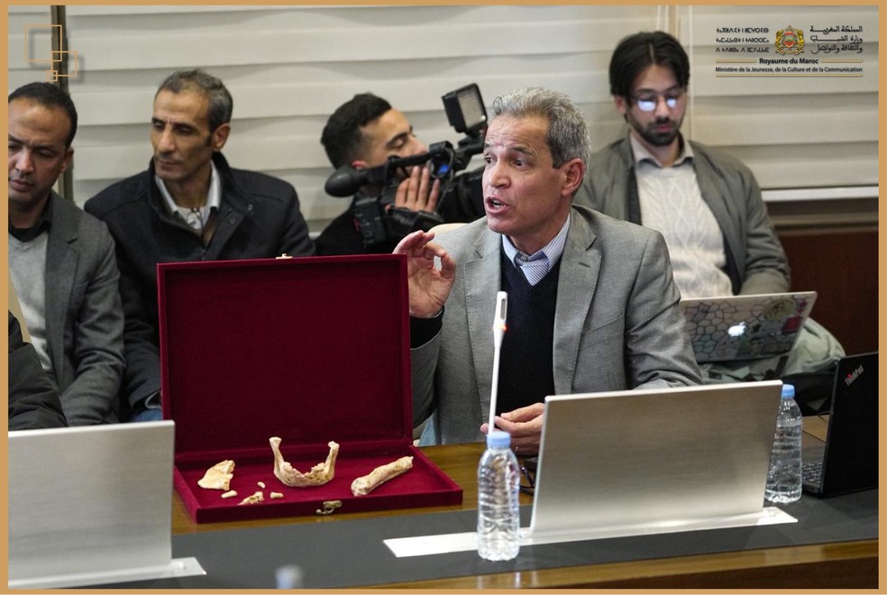 Fósseis, datados em 773 mil anos, são encontrados no Marrocos e decifram enigmas sobre origem do Homo sapiens — Foto: Ministério da Cultura de Marrocos