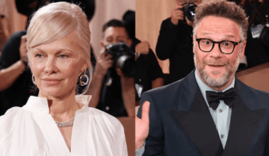 Pamela Anderson disse que sentar perto de Seth Rogen no Globo de Ouro foi