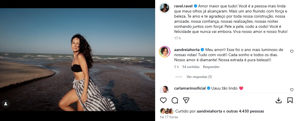 Ravel Andrade se declara para Andréia Horta