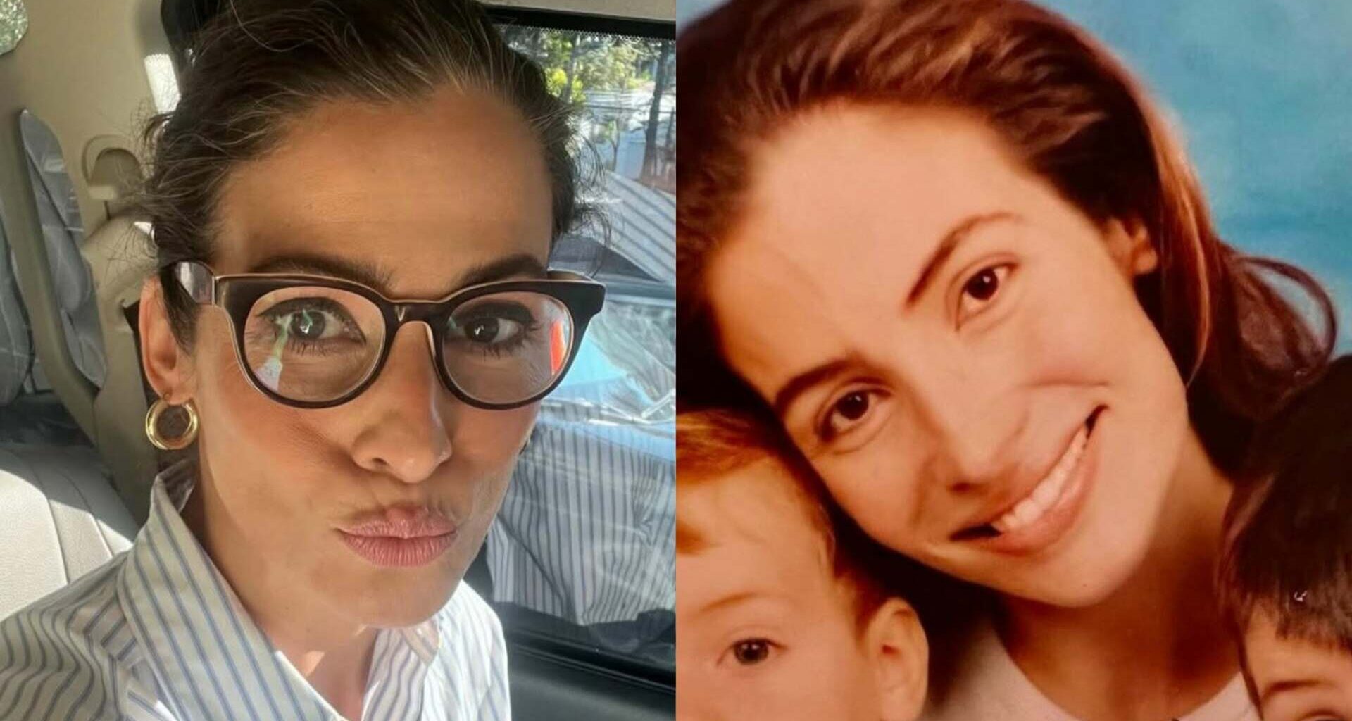 Renata Vasconcellos relembra foto da infância dos filhos