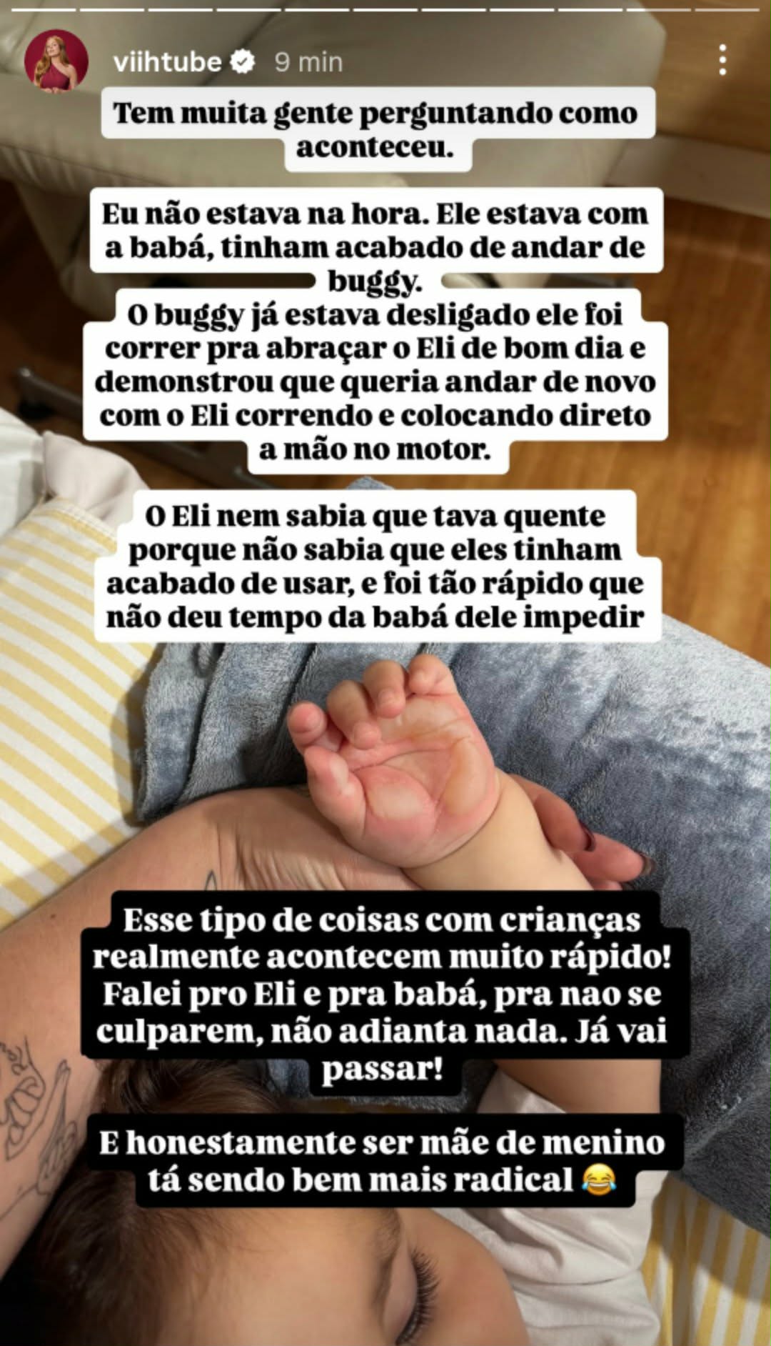 Viih Tube explica acidente do filho