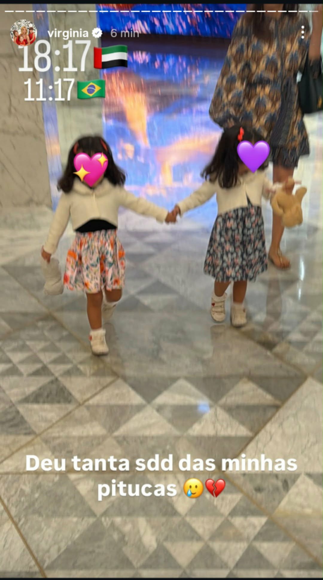 Virginia lamenta saudade das filhas
