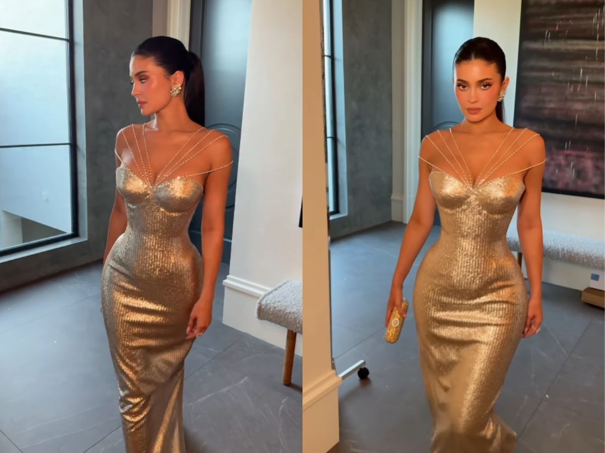 Kylie Jenner aposta em vestido prateado para o Globo de Ouro 2026 - Globo