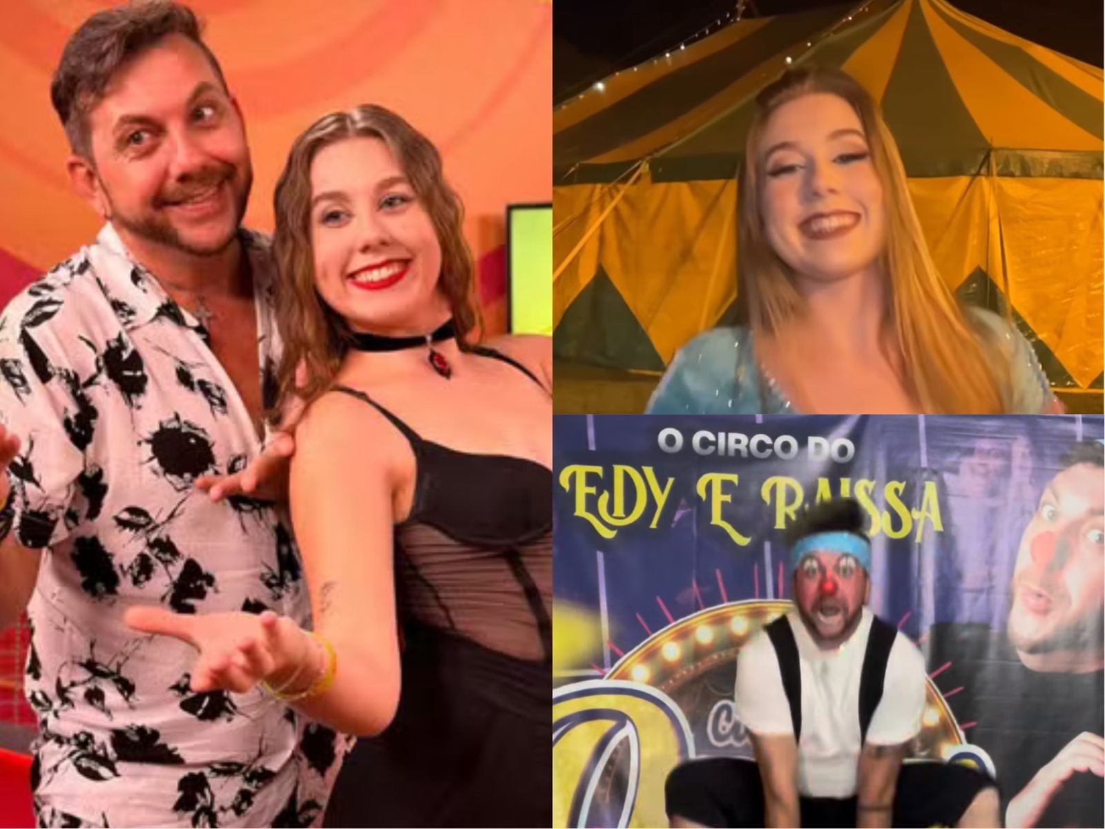 Pai e filha, Edilberto e Raissa participaram do "BBB 25". Após o programa, os artistas voltaram a se apresentar no circo da família — Foto: Reprodução/Instagram