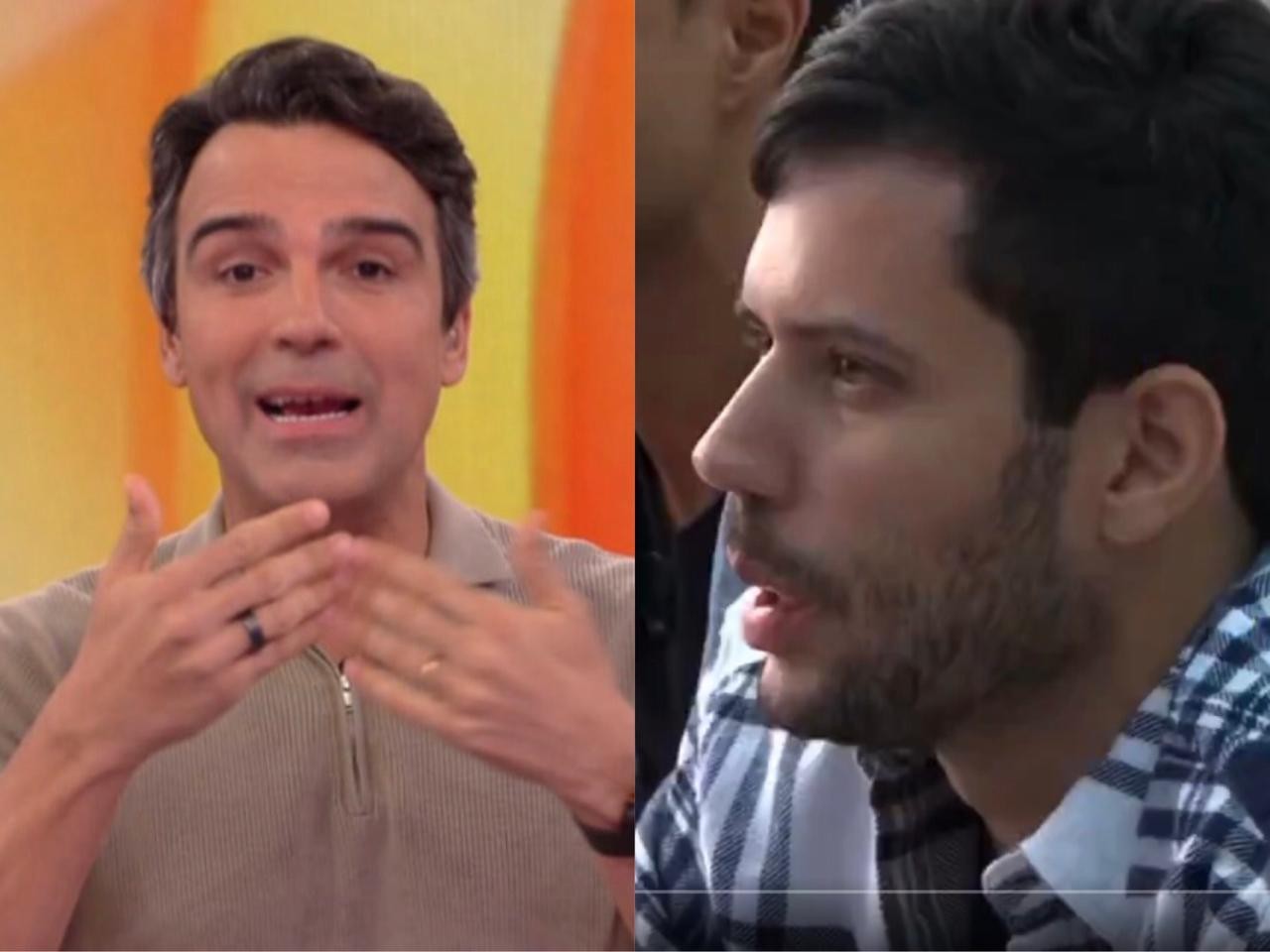 Tadeu Schmidt dá bronca ao vivo em participante que ameaçou desistir da Casa de Vidro