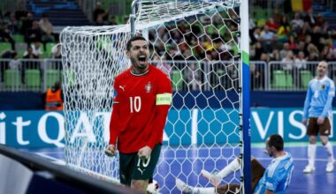 Portugal goleia Bélgica e vai jogar as meias-finais do Europeu de futsal