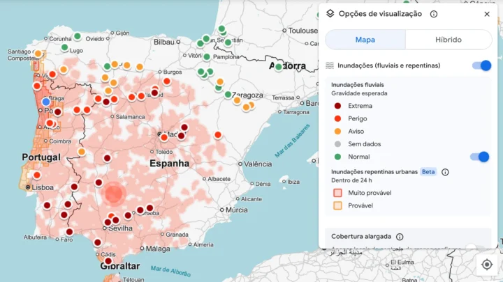 Imagem Google Inundações