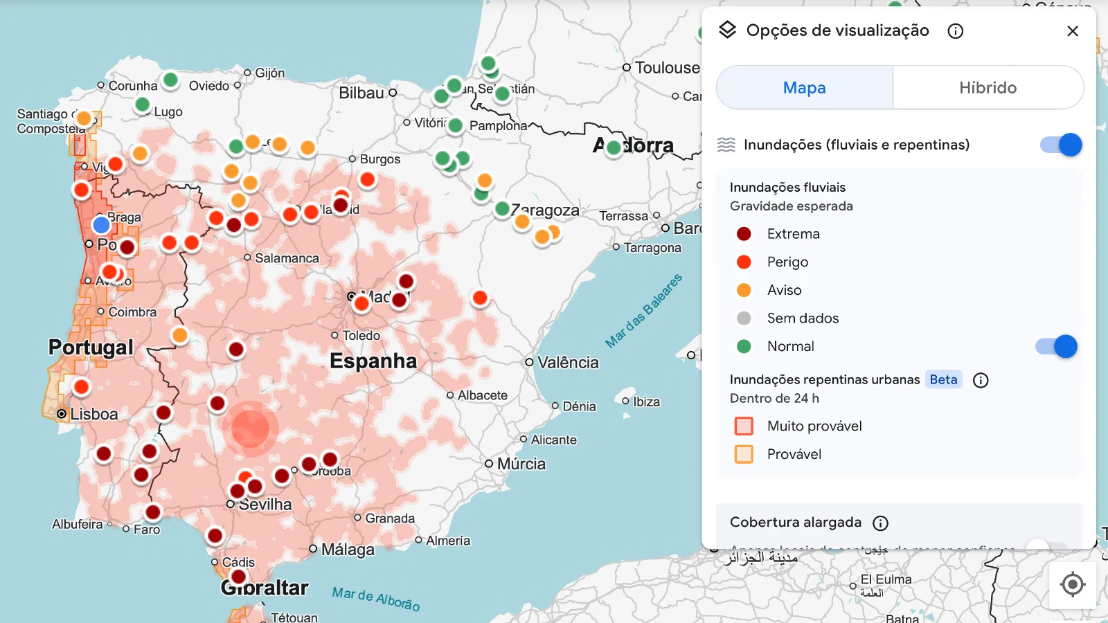 Imagem Google Inundações