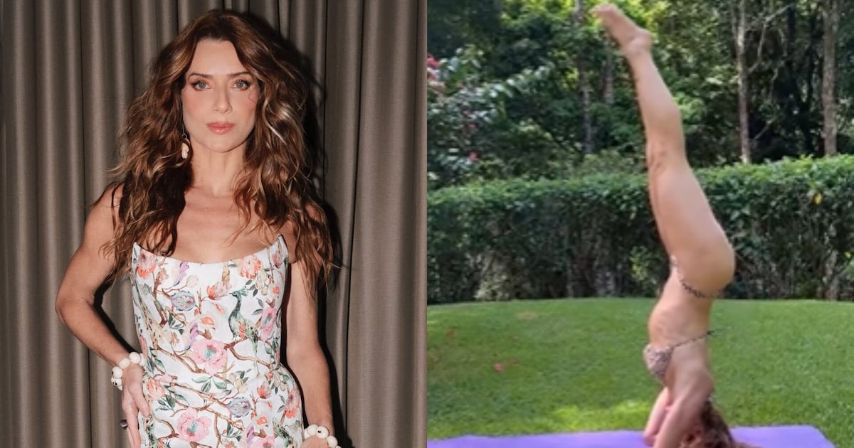 Letícia Spiller impressiona após praticar ioga de cabeça para baixo – R7 Entretenimento