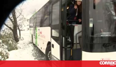 Autocarro com crianças e idosos preso em estrada de Castro Daire devido à neve - Clima