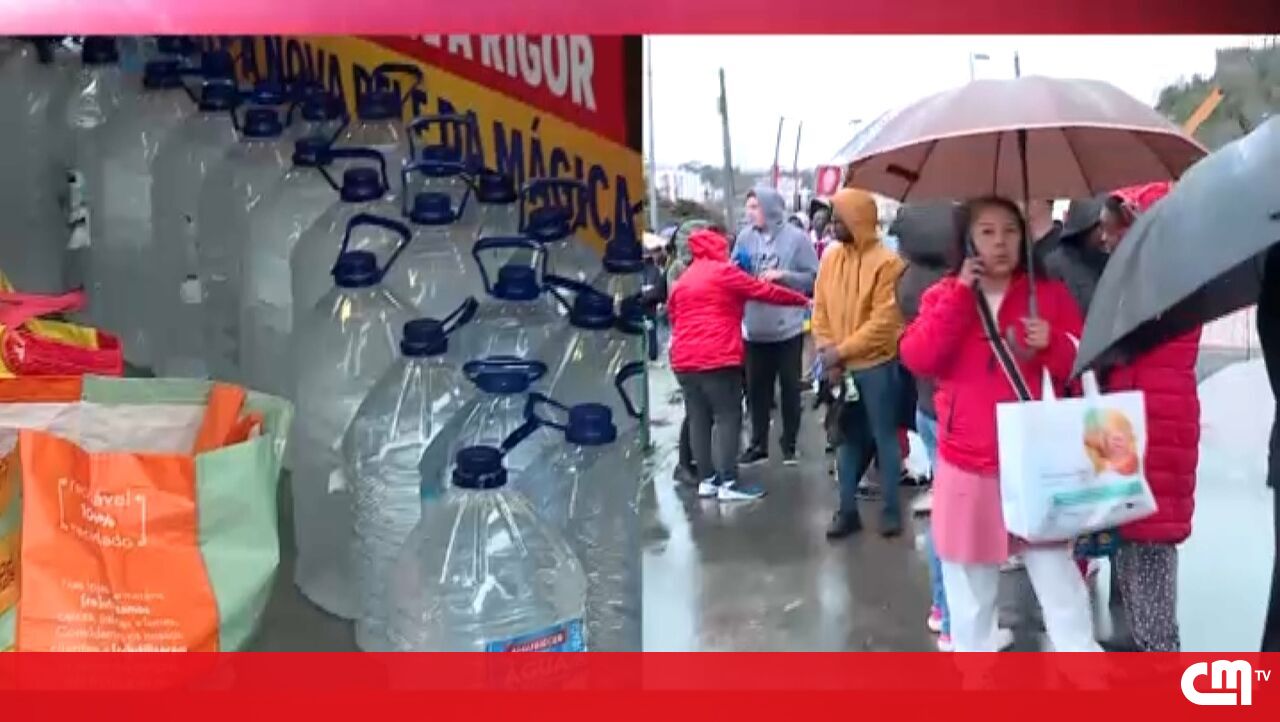 Longas filas no estádio de Leiria. População procura bens de primeira necessidade - cmjornal.pt