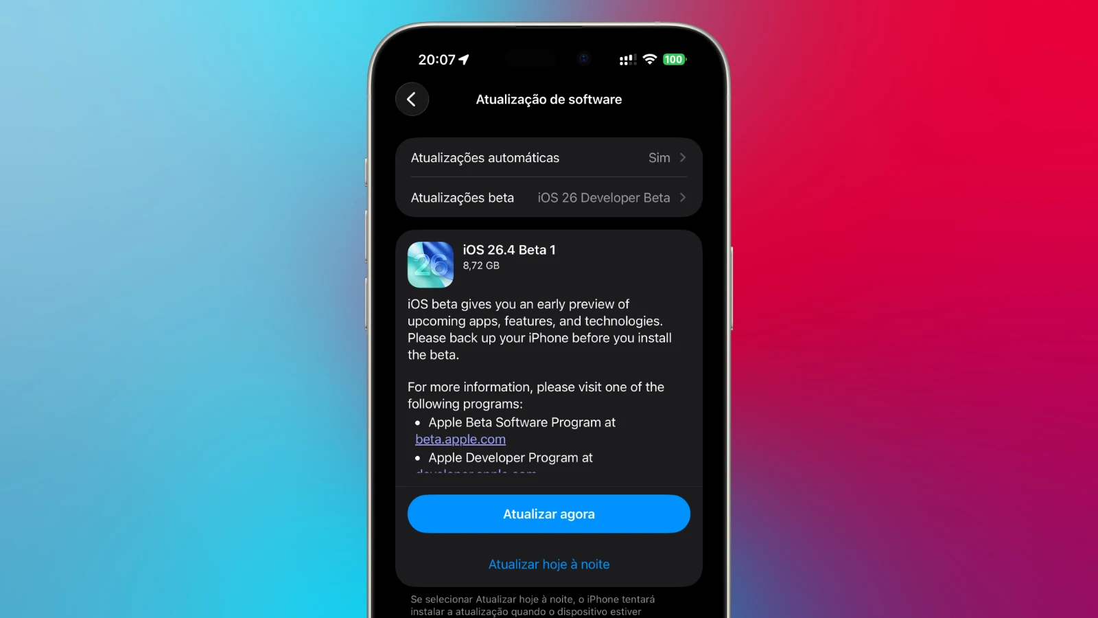 Imagem iOS 26.4 beta 1