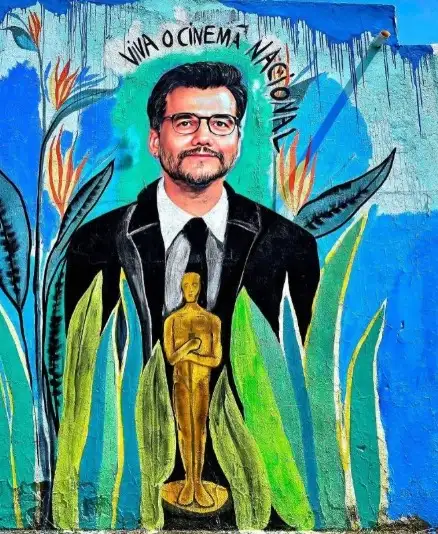 Artista cearense pinta mural em homenagem a Wagner Moura e 'O Agente Secreto' - Zoeira