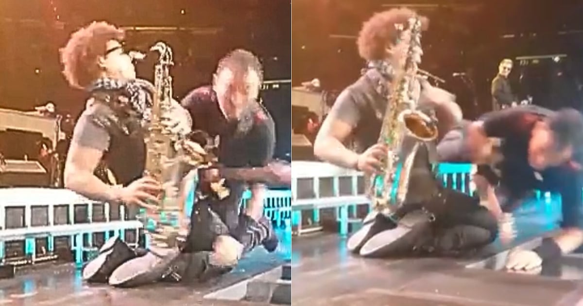 Bruce Springsteen cai no palco após brincadeira com integrante da banda – R7 Entretenimento