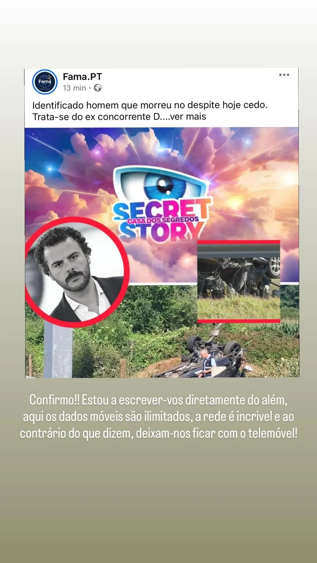 João Ricardo Ferreira reage a rumores de morte