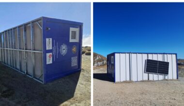 Refugiu-container din Munţii Bucegi, răsturnat de vânt: „Cum ar fi fost ca cineva să fie prins înăuntru?”