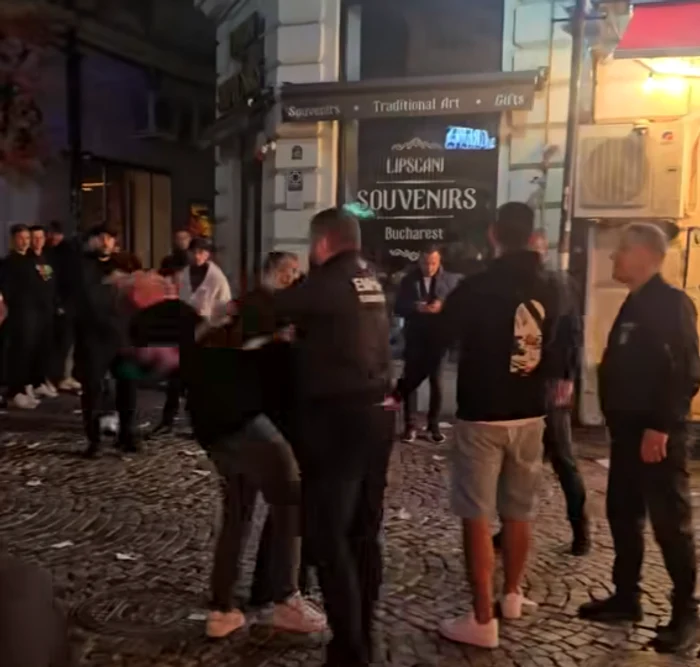 Scandalul a avut în Centrul Vechi al Capitalei FOTO: captură video